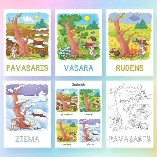 Darba lapas gadalaiki – dažādi uzdevumi bērniem
