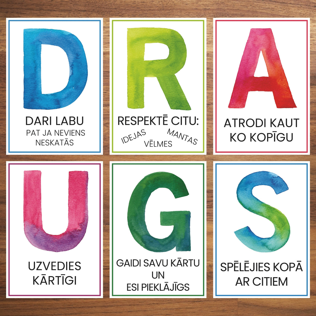 DRAUGS plakāts un virtene - sienas dekors ar draudzības skaidrojumiem