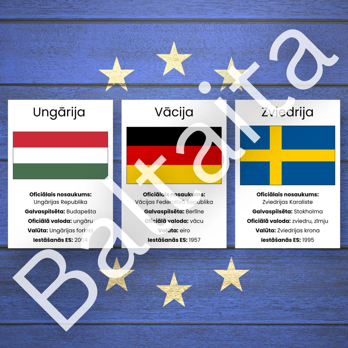 Eiropas Savienības valstis - karogi un informācija ES valstis oficiālie nosaukumi baltaita mācību materiāli