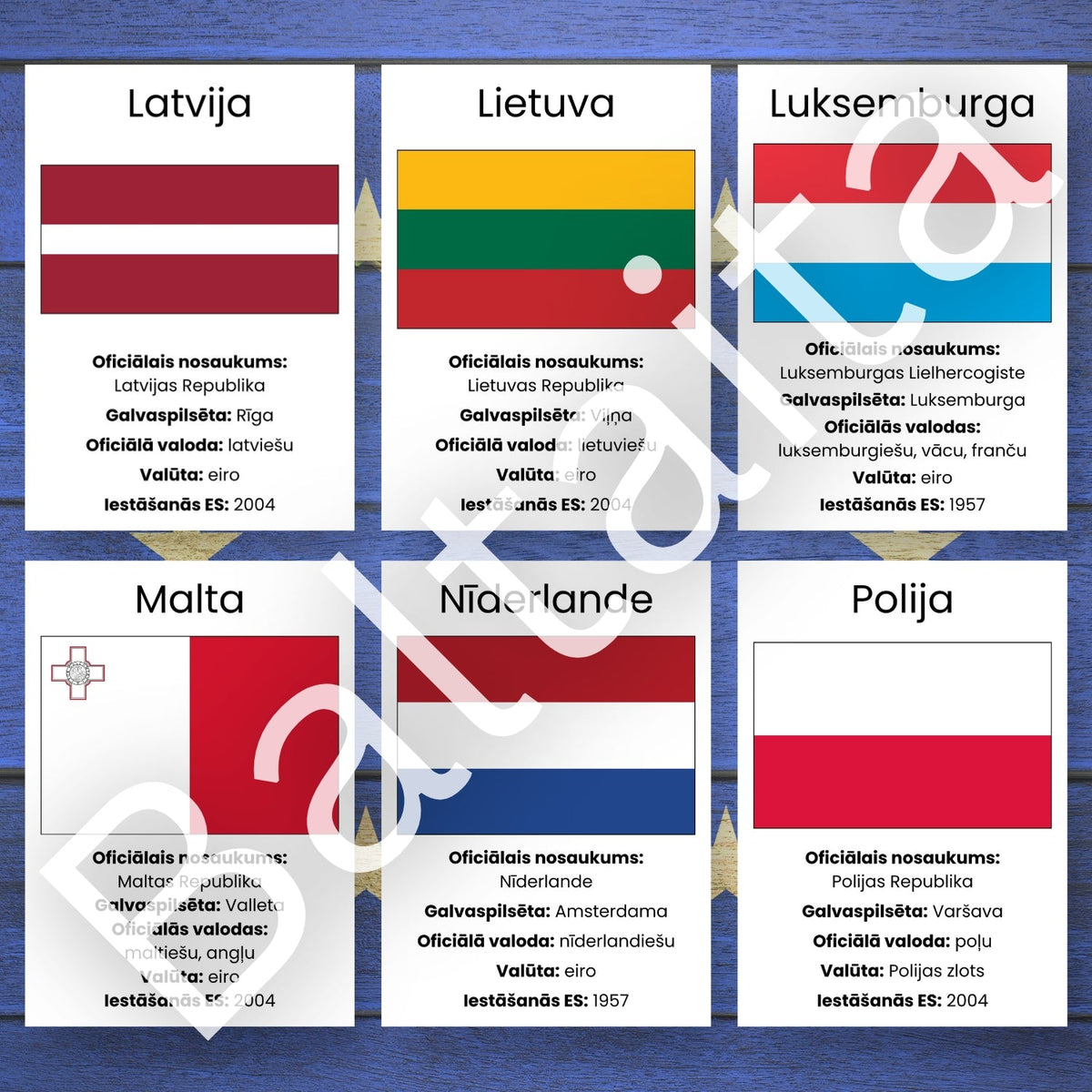 Eiropas Savienības valstis - karogi un informācija fakti par ES valstīm Latvija Eiropas Savienībā baltaita.jpg