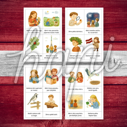Lasīšanas kartītes par Latviju ar uzdevumiem lasīšanas prasmju attīstīšanai