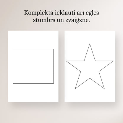 Lielā Ziemassvētku egle stumbrs un zvaigzne hapi