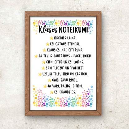 Klases noteikumi - plakāts