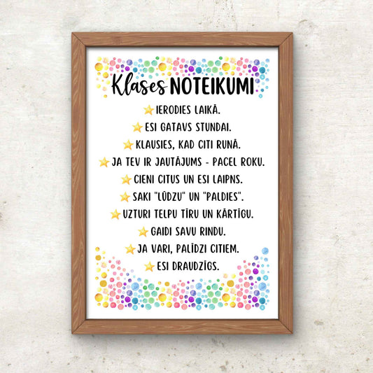 Klases noteikumi - plakāts